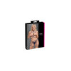 Ensemble 3 pièces soutien-gorge harnais, porte-jarretelles et string 